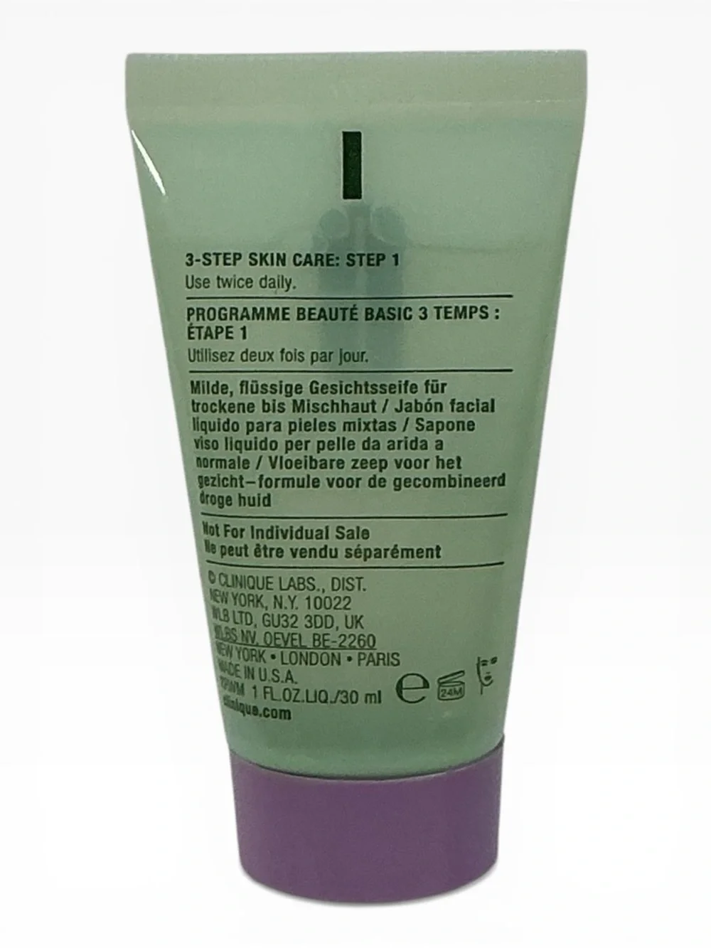 Clinique All About Clean Liquid Facial Soap - Mild, Cream 1oz TRAVEL SIZE